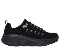 Skechers Women's Relaxed Fit: D'Lux Walker 2.0 - Golden Step Sneaker in Black/Rose Gold | Leather/Synthetic/Textile