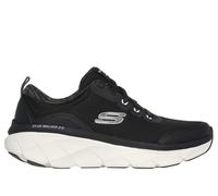 Skechers Women's Relaxed Fit: D'Lux Walker 2.0 - Radiant Rose Sneaker in Black/White, Size 4 | Textile/Synthetic, Vegan, Machine Washable