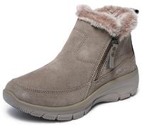 Skechers Women's Relaxed Fit Easy Going Cool Zip Boot, Taupe, 2 UK