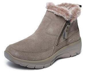 Skechers Women's Relaxed Fit Easy Going Cool Zip Boot, Taupe, 2 UK