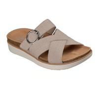Skechers Women's Relaxed Fit Sandals 37 EU Lifted Comfort Charming Sparkle Slide Vegan Comfort Sandals with Padded Footbed Taupe
