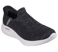 Skechers Women's Slip-On Sneakers Relaxed Fit Sport Black Knit Light Pink Trim 7 UK