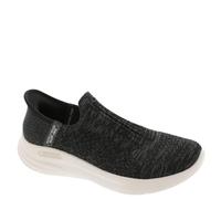 Skechers Women's Relaxed Fit™ Sport Slip-On Sneakers, Black Knit/Light Pink Trim, UK 6