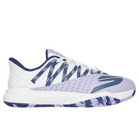 Skechers Women's Relaxed Fit: Viper Court Rally Sneaker in White/Purple, Size 3.5 | Leather/Synthetic/Textile