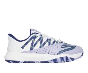 Skechers Women's Relaxed Fit: Viper Court Rally Sneaker in White/Purple, Size 3.5 | Leather/Synthetic/Textile