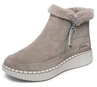 Skechers Women's Relaxed Fit Wilshire Blvd Fresh Zip Boot, Taupe, 2 UK