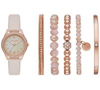 Skechers Women's MOP Dial White Silicone Strap Watch With 5 Matching Bracelets