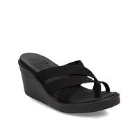 Skechers Women's Rumble ON-Heat Maze Wedge Sandal Black/Black 8