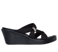 Skechers Women's Rumble On - High Class Sandals in Black, Size 4 | Textile, Vegan