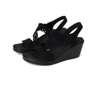Skechers Women's Rumble ON-SASSIER DayZ Wedge Sandal Black/Black 8