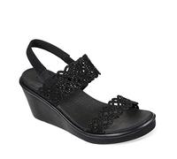 Skechers Women's Rumble on-Sassy DayZ Wedge Sandal, Black/Black, 4 UK