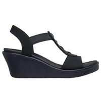 Skechers Women's Rumble On - Slay Queen Wedge in Black, Size 7 | Textile, Vegan