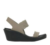 Skechers Women's Rumble ON Sneaker, Dark Taupe Crochet Knit/Mitobuck, 7 UK