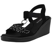Skechers Cali Women's Rumblers-Queen B Wedge Sandal black 6 M US