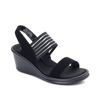 Skechers Women's Rumblers Sci-fi Sling Back Sandals, Black Mitobuck Gore Trim, 3 UK