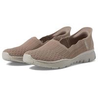 Skechers women's Seager-Believe It Hands Free Slip-ins Loafer Flat, Dark Taupe, 3.5 UK