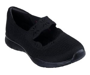 Skechers Women's Seager-Cute N' Coy Mary Jane Flat, Black, 4 UK