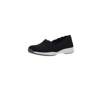 Skechers Women's Seager-Stat-Scalloped Collar, Engineered Skech-Knit Slip-on-Classic Fit Loafer, Black/Black, 8.5 M US