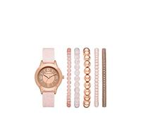 Skechers Women's Sets Alloy Steel Quartz Watch with Silicone Strap, Pink, 14 (Model: SR9024)