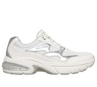 Skechers Women's Shadow - Shiny Wave Sneaker in White/Silver, Size 6 | Synthetic/Textile