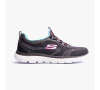 Skechers Women's Summits New Nature, Black Knit/Pink & Aqua Trim, 6 UK