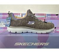 SKECHERS WOMENS SHOES GREY SKETCHERS LADIES MEMORY FOAM SLIP-ON TRAINERS UK 6
