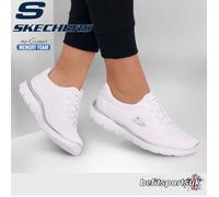 SKECHERS WOMENS SHOES WHITE LADIES MEMORY FOAM SLIP ON SKETCHERS TRAINER 5 6 7 8