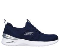 Skechers Women's Skech-Air Dynamight - Perfect Steps Sneaker in Navy Blue/Silver, Size 8 | Textile/Synthetic, Vegan, Machine Washable