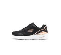 Skechers Women's Skech-AIR Dynamight The Halcyon Sneaker, Black Mesh/Rose Gold Trim, 2 UK