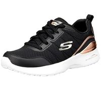 Skechers Women's Skech-AIR Dynamight The Halcyon Sneaker, Black Mesh/Rose Gold Trim, 4.5 UK