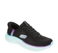 Skechers Women's Skech Cloud Perfectly Plush Sneaker, Black Mesh/Synthetic/Multi Trim, 3 UK