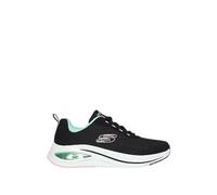 Skechers Women's Skech META AIRED Out, Black Mesh/Aqua & Lavender Trim, 2 UK