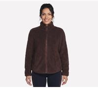 Skechers Women's Skech-Sherpa Jacket in Coffee, Size Medium | Polyester