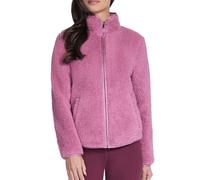 Skechers Women's Skech-Sherpa Jacket in Rose, Size Medium | Polyester