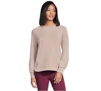 Skechers Women's Cosy Luxe Crewneck Top in Taupe/Brown, Size Large | Rayon/Polyester/Spandex