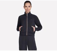 Skechers Women's SKECHLUXE Elevate Jacket in Black, Size Large | Rayon/Polyester/Spandex