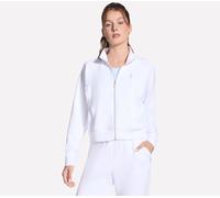 Skechers Women's SKECHLUXE Elevate Jacket in White, Size Small | Rayon/Polyester/Spandex