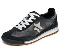 Skechers Women's Skx 92 Perfectly Shimmered Trainers, Black Suede/Silver Trim, 5 UK