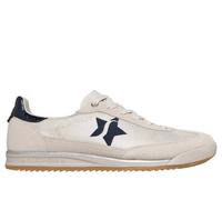 Skechers Women's SKX 92 - Perfectly Shimmered Sneaker in Off White/Navy Blue, Size 6.5 | Leather/Textile