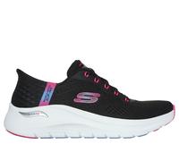 Skechers Women's Slip-ins: Arch Fit 2.0 - Easy Chic Sneaker in Black/Hot Pink, Size 7 | Textile/Synthetic, Vegan, Machine Washable