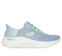 Skechers Women's Slip-ins: Arch Fit 2.0 - Easy Chic Sneaker in Blue/Lime, Size 4 | Textile/Synthetic, Vegan, Machine Washable