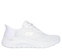 Skechers Women's Slip-ins: Arch Fit 2.0 - Easy Chic Sneaker in White, Size 6 | Textile/Synthetic, Vegan, Machine Washable