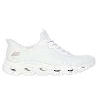 Skechers Women's Slip-ins: BOBS Sport Arc Waves Sneaker in White, Size 8 | Textile/Synthetic, Machine Washable