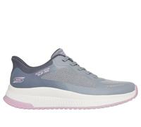 Skechers Women's Slip-ins: BOBS Sport Squad 4 - Staple Look Sneaker in Gray, Size 3 | Synthetic/Textile, Machine Washable