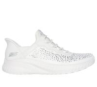 Skechers Women's Slip-ins: BOBS Sport Squad Chaos - Daily Glitz Sneaker in White, Size 3.5 | Textile/Synthetic