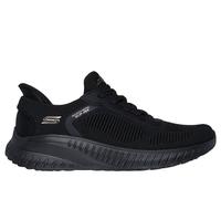 Skechers Women's Slip-ins: BOBS Sport Squad Chaos Sneaker in Black, Size 5 Wide | Textile/Synthetic, Vegan, Machine Washable