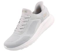 Skechers Women's Slip-Ins:Bobs Squad Chaos- Current Muse Walking Shoes, Light Gray, 5