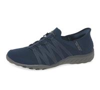 Skechers Women's Breathe-Easy Roll-with-Me Sneaker, Navy Ripstop/Knit, 3 UK