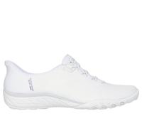 Skechers Women's Slip-ins: Breathe-Easy - Knitty Waves Slip-On Shoes in White, Size 7 | Textile/Synthetic, Vegan, Machine Washable