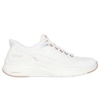 Skechers Women's Slip-ins: Contour Foam - Cosy Fit Golden Hour Sneaker in White/Rose Gold, Size 3.5 Wide | Textile/Synthetic/Leather, Vegan, Machine W